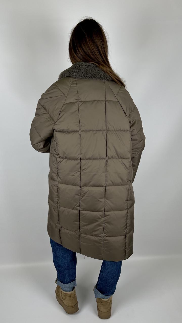 Куртка-пальто женская зимняя р. 44 Коричневый/Желтый (#9058-05) - фото 3 Куртка-пальто женская зимняя р. 44 Коричневый/Желтый (#9058-05) - фото 3