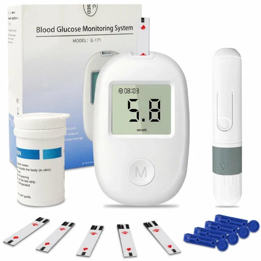 Глюкометр G-171 для измерения сахара в крови с подсветкой экрана Белый (2104618670) - фото 8