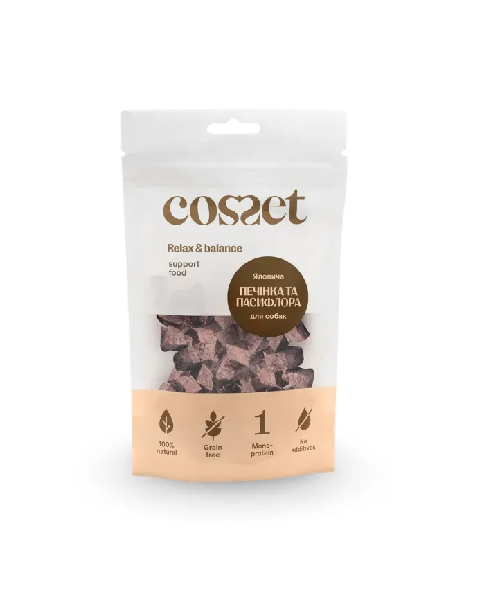 Ліофілізована яловича печінка з пасифлорою для собак Cosset