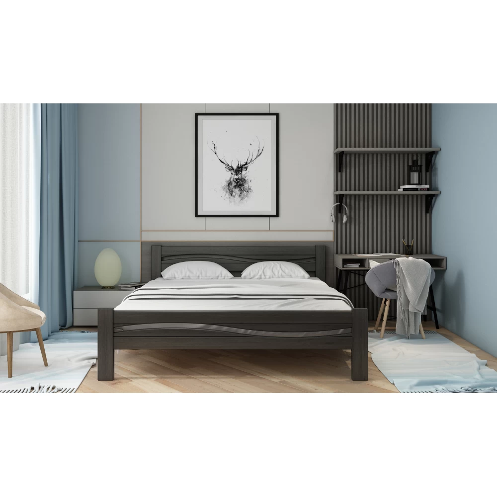Кровать деревянная Волна 180х200 см Венге