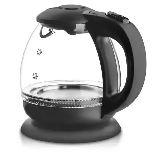 Електрочайник скляний Domotec MS-7910 з LED підсвічуванням 1 л 1650 Вт (13356107)