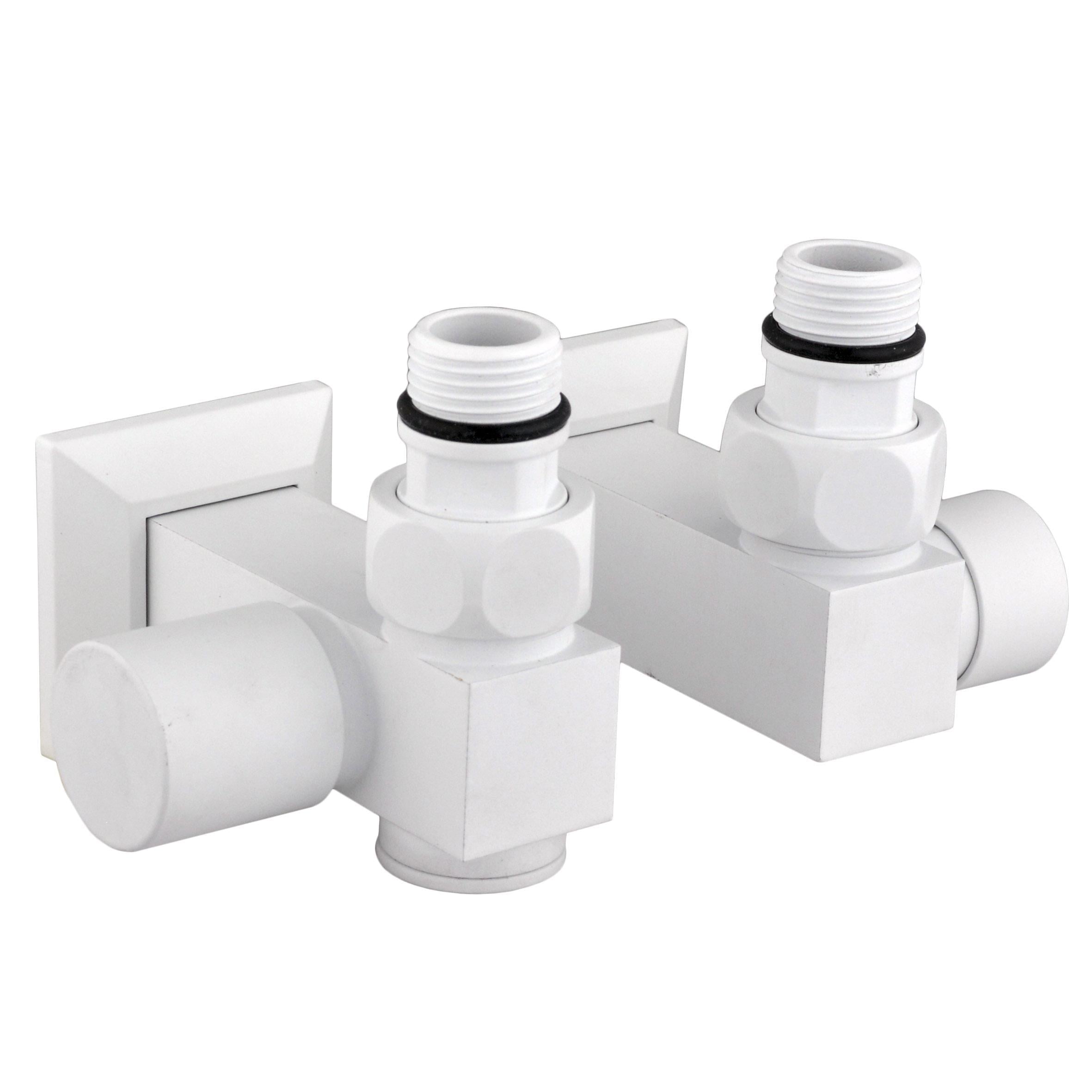 Набір кран вентильний кутовий з американкою SOLOMON LUX 1/2" CUBE 8888_ТЕН Білий (000028374)