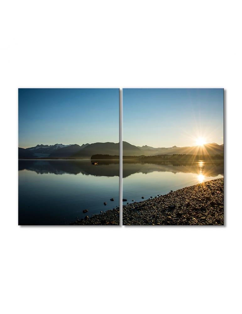 Картина модульная Пресное озеро на рассвете 2 модуля 60x90 см