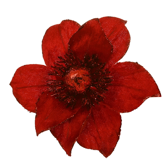 Цветок новогодний Магнолия Красный (11168)