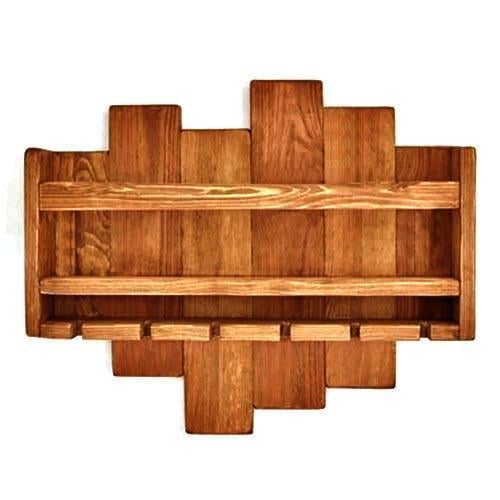 Полка для вина настенная из дерева Нара Шафран (ПНК-003106)