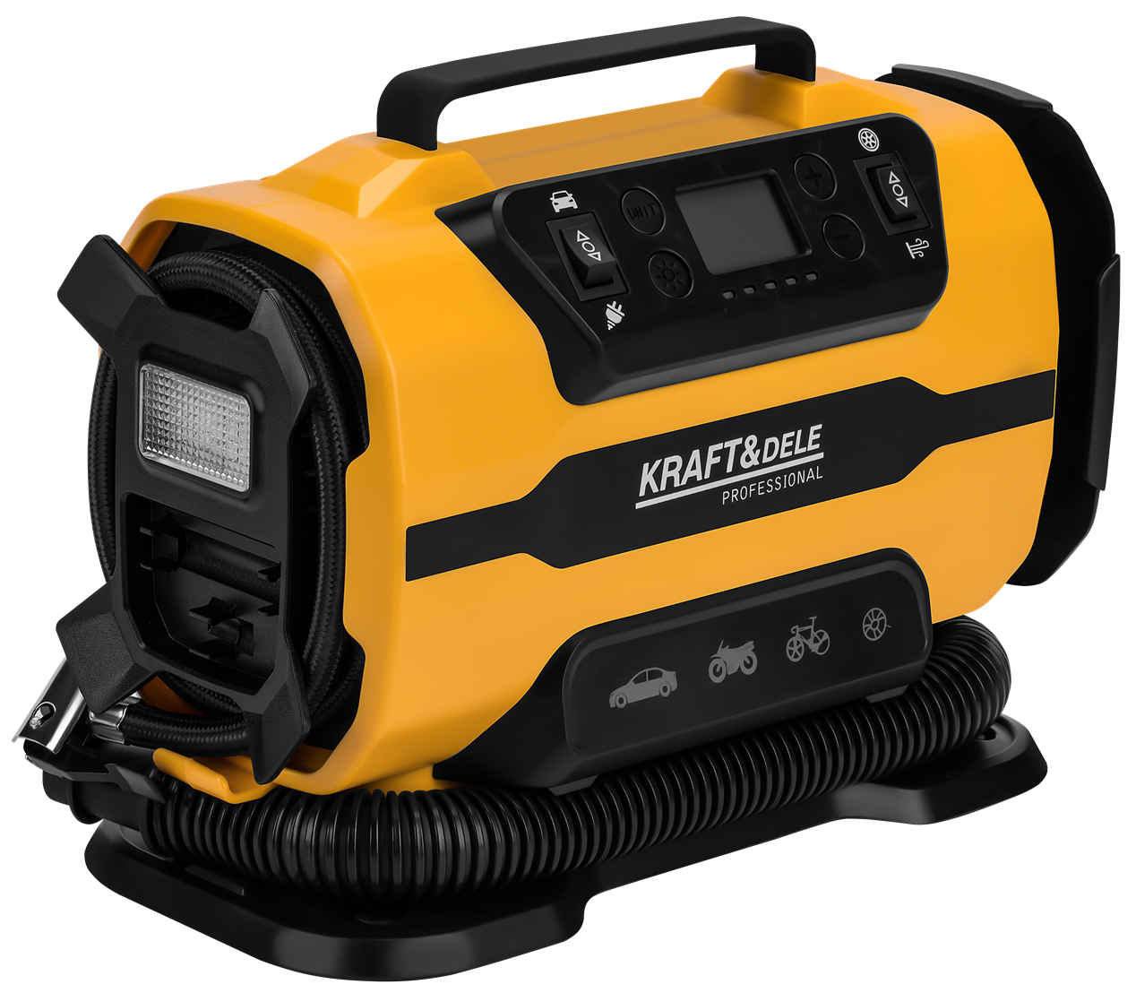 Автомобильный компрессор с фонариком Kraft&Dele KD3441 12V 230V 140 Вт (KD3441)