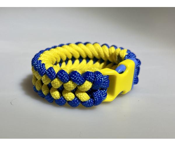Плетеный браслет Safety из паракорда 16,5 см Желто-синий (9293)