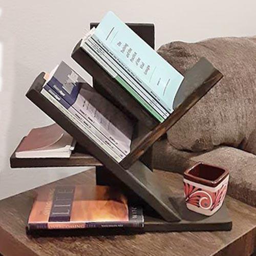 Полка книжная настольная из дерева Миледиан Мокко (КПА-001510)