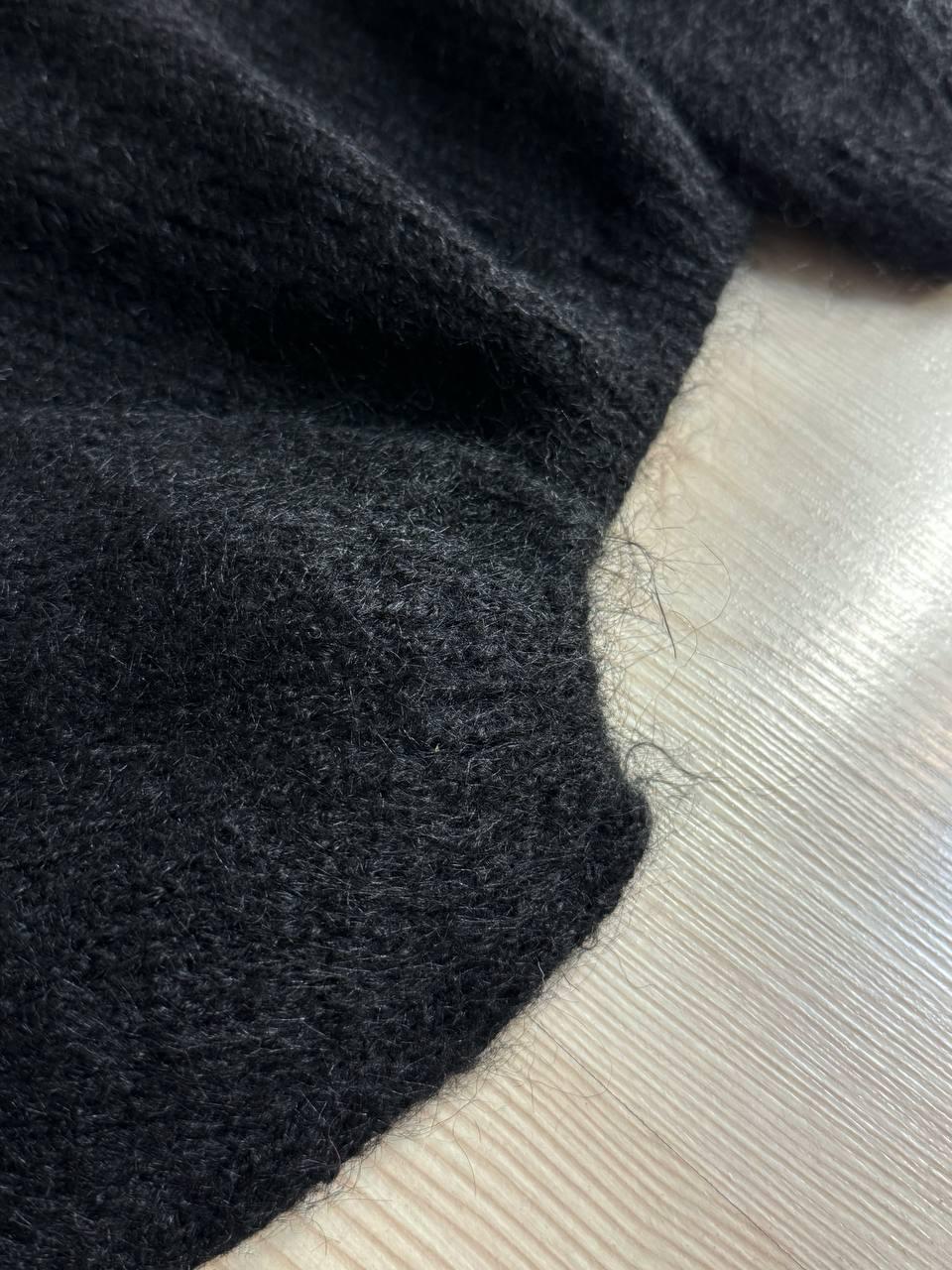 Светр жіночий A-N 08-1 з вовною виріз мис OS Чорний (5468) - фото 3