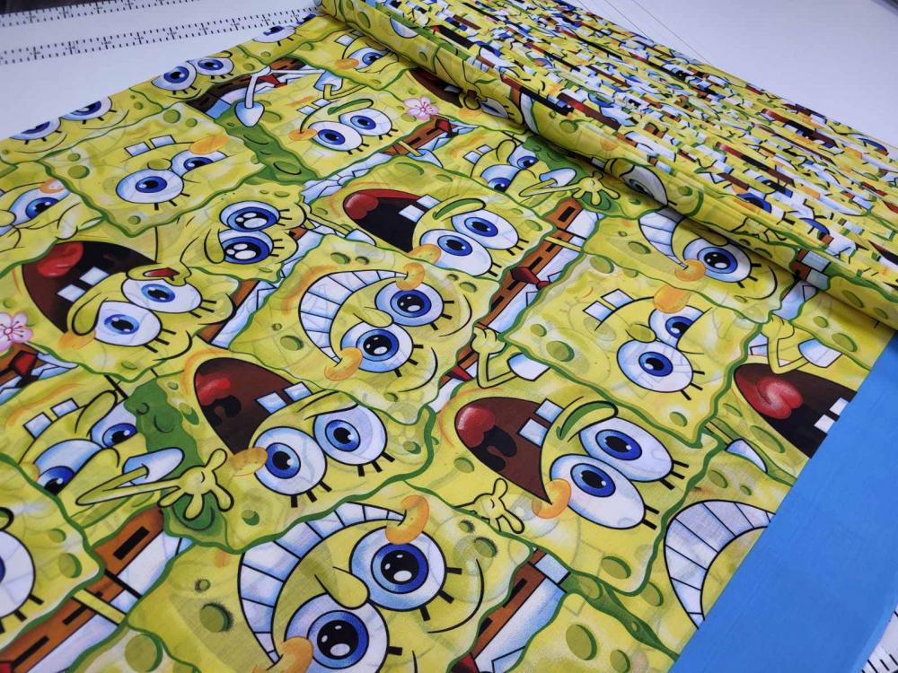 Комплект постельного белья Спанч Боб бязь евро/наволочки 50х70 см (2437) - фото 2