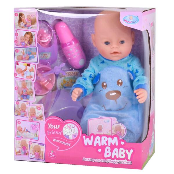 Пупс-мальчик Warm Baby 40 см с бутылочкой горшком и аксессуарами (58813)