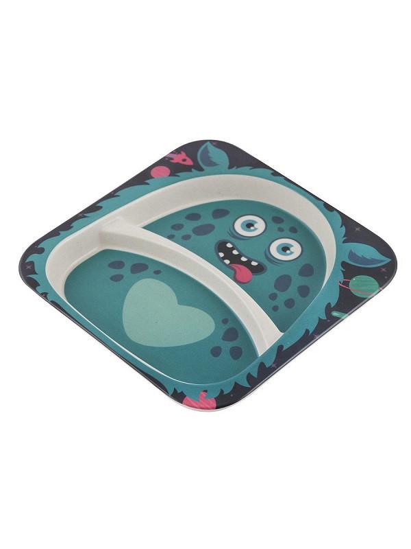 Набор детской бамбуковой посуды Stenson MH-2770-41 Монстрик 5 пр. (536836) - фото 2