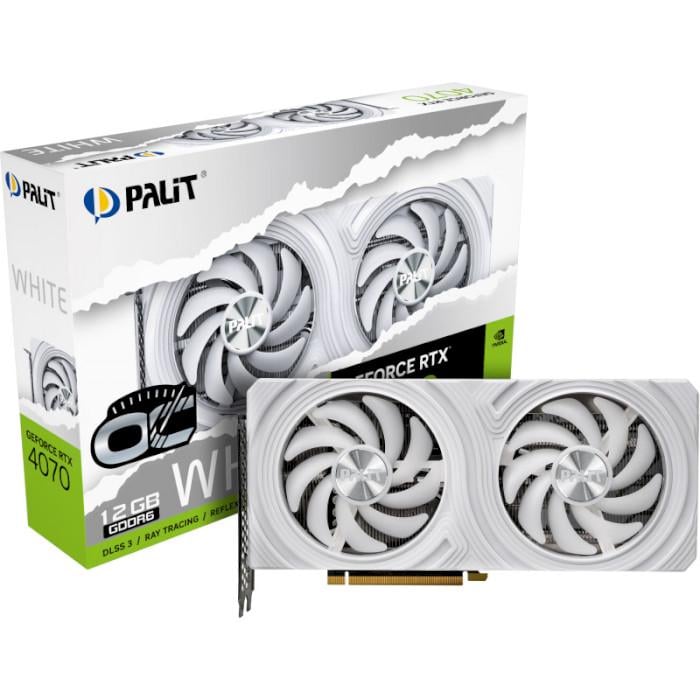 Видеокарта Palit OC NVIDIA RTX 4070 12 GB GDDR6 PCIe 4,0 192-bit White (NE64070S19K9-1048L)