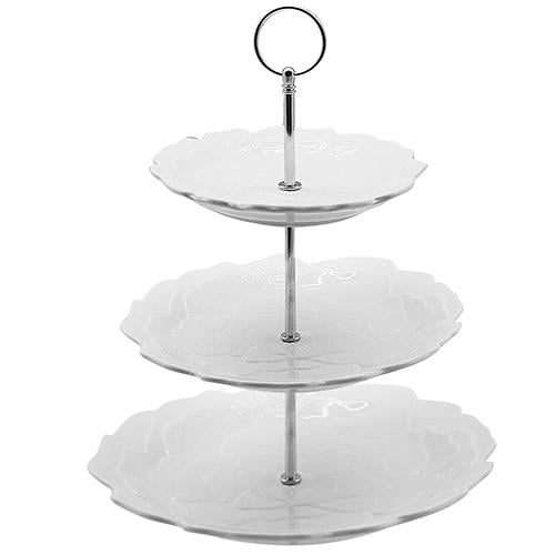 Фруктівниця фарфорова Stenson MC2657 3 яруси 18/23/28 см Білий (540543) Фруктівниця фарфорова Stenson MC2657 3 яруси 18/23/28 см Білий (540543)