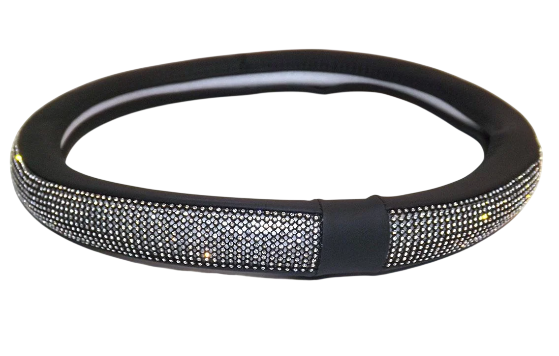 Чехол на руль Стразы M 37-39 см кожа Черный (618330) Чехол на руль Стразы M 37-39 см кожа Черный (618330)