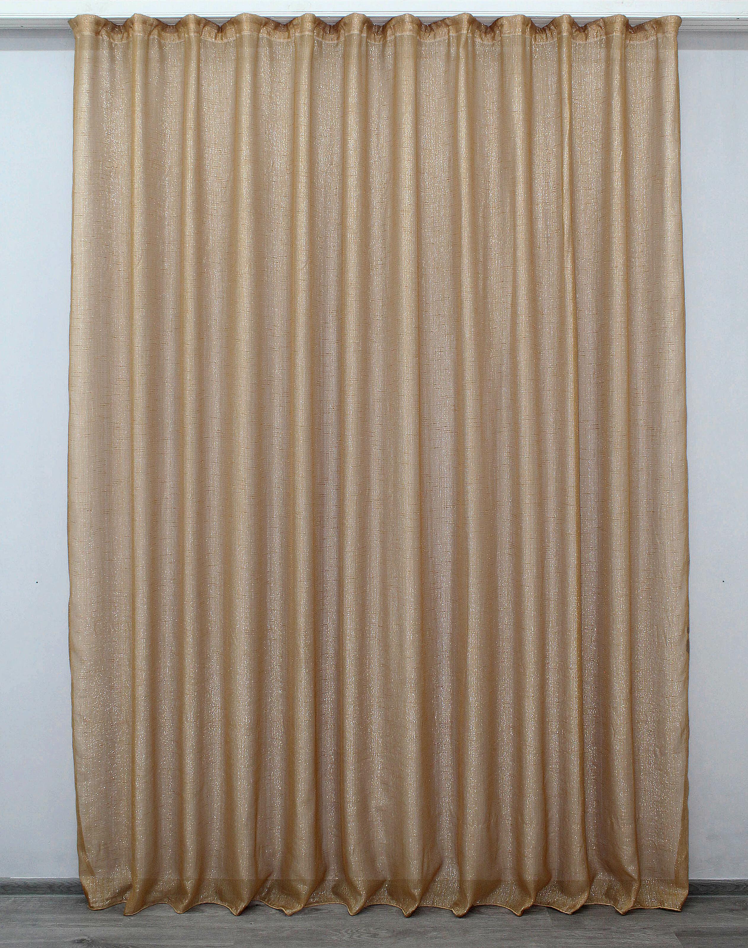 Тюль VR-Textil 1152т батист з люрексовою ниткою 300х270 см Карамельний (40-960)