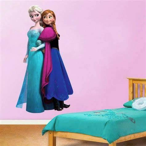 Наклейка вінілова Холодне серце Ельза і Анна для дитячої кімнати для дівчаток 45х60 см - фото 5