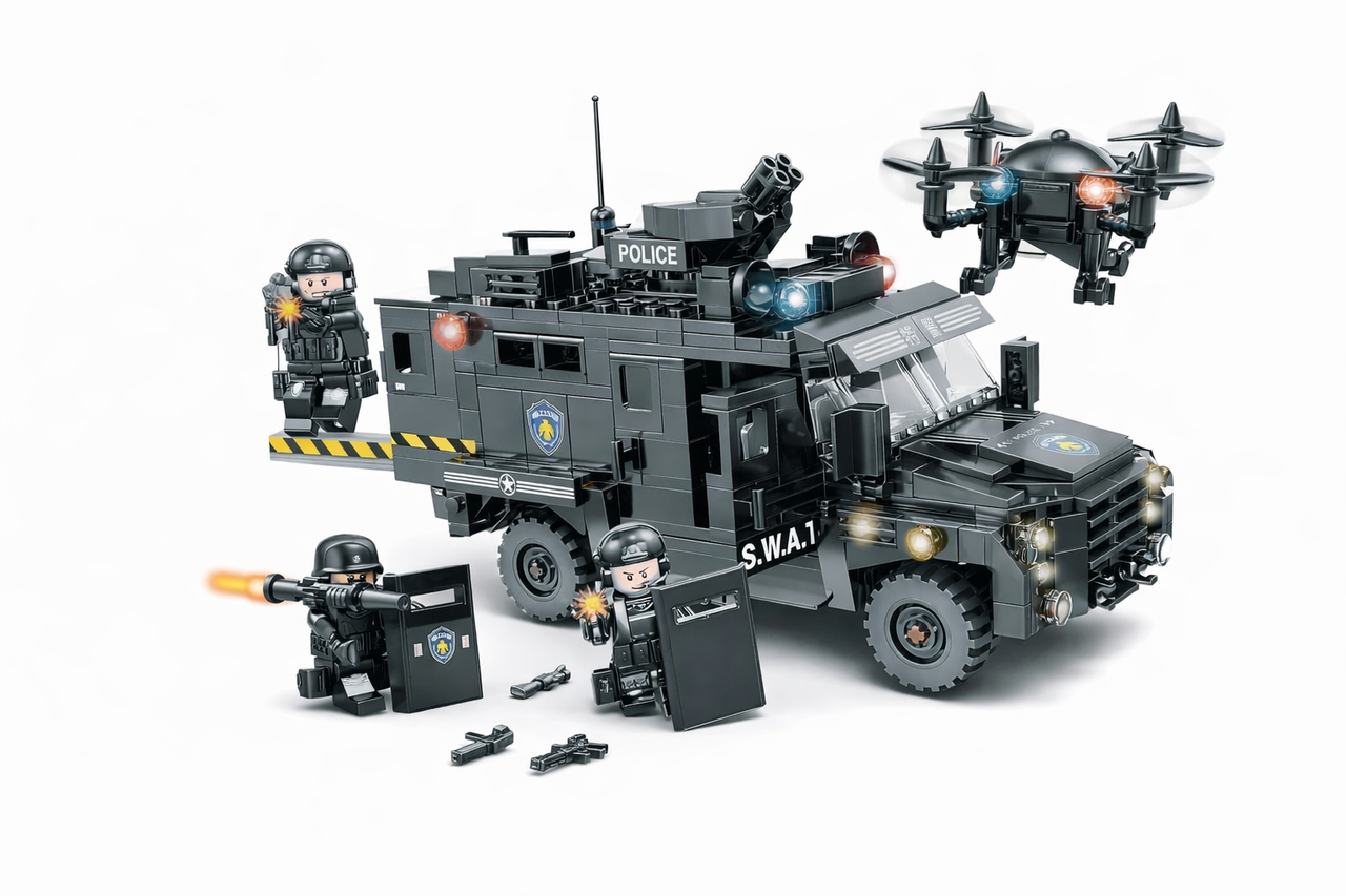 Конструктор Kazi 67282 SWAT бронированная машина подсветка/звук 487 дет. (2824958277)