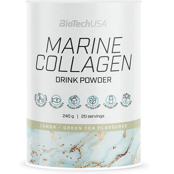 Хондропротектор для спорту BioTechUSA Marine Collagen Green Tea Lemon 240 g 20 servings (000020398)