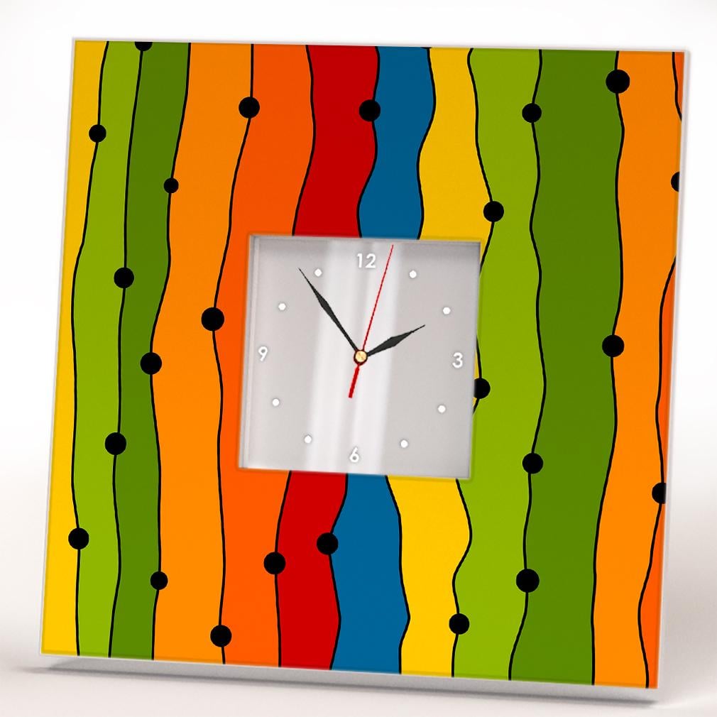 Часы дизайнерские Яркая абстракция 260x260 мм (C04200)