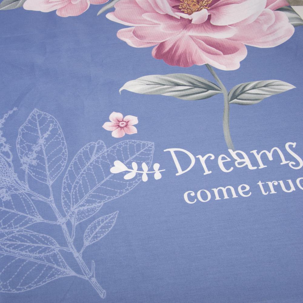 Ткань хлопок сатин S-187 A розы на джинсе (22457)