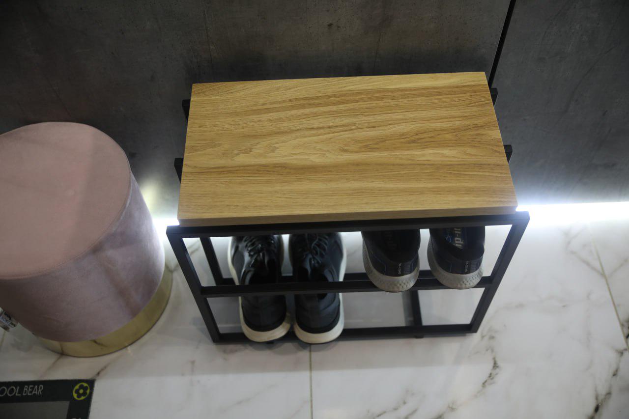 Банкетка для обуви Nova из дерева и металла Loft 40х25х45 см (ML-85.1) - фото 5 Банкетка для обуви Nova из дерева и металла Loft 40х25х45 см (ML-85.1) - фото 5