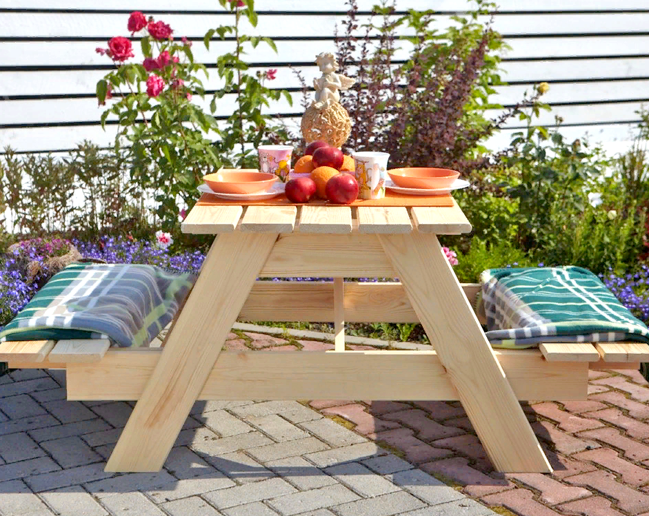 Столик садовий дитячий з дерева Россо Бланже (СДД-000301) - фото 2 Столик садовий дитячий з дерева Россо Бланже (СДД-000301) - фото 2