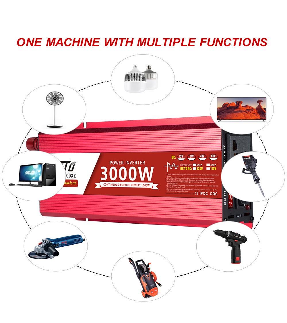 Інвертор перетворювач напруги 24 В 220В 3000 Вт чиста синусоїда - фото 6