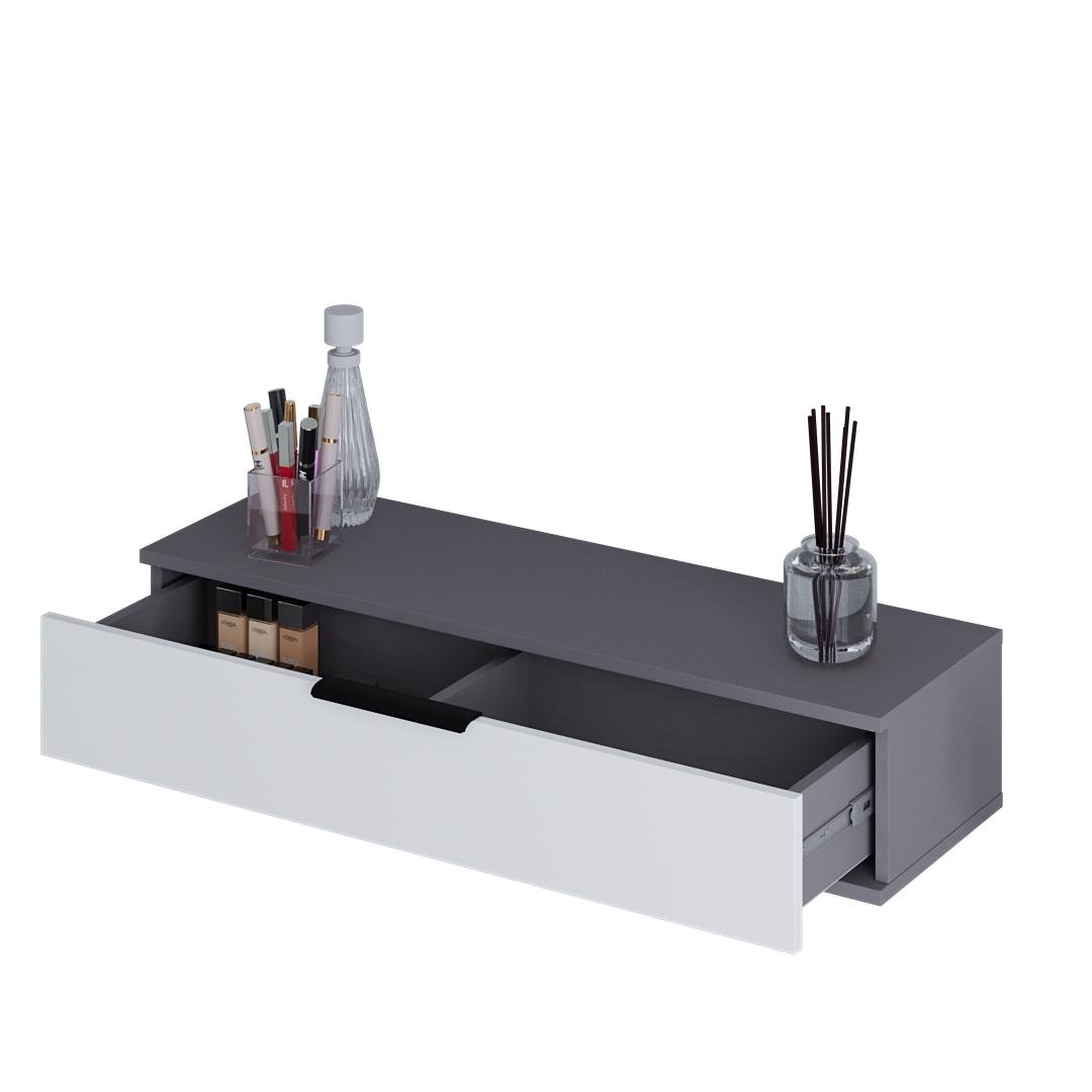 Столик навісний DiPortes Токіо Т-103 100/20/30 см Антрацит/Білий матовий (01403) - фото 2 Столик навісний DiPortes Токіо Т-103 100/20/30 см Антрацит/Білий матовий (01403) - фото 2