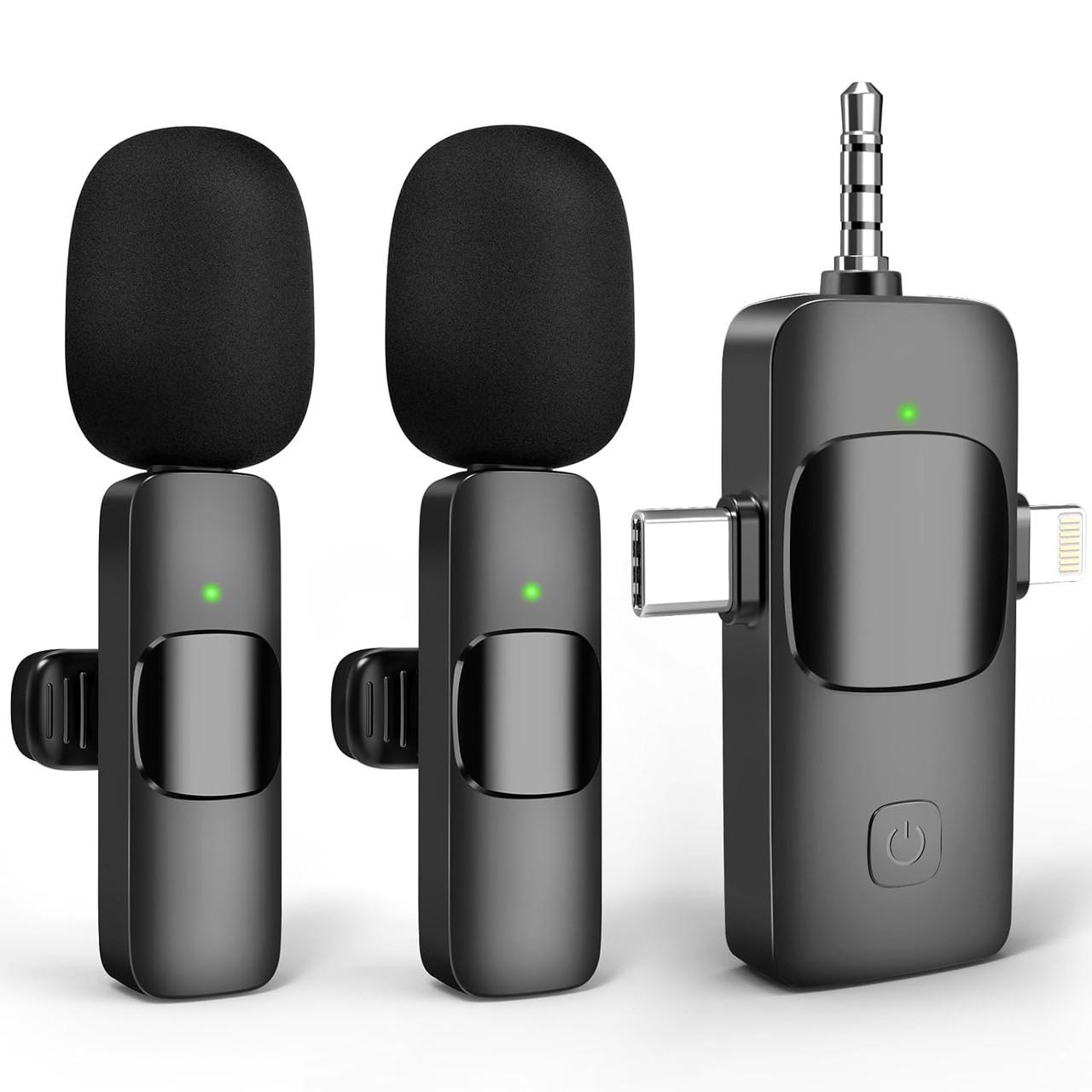 Петличка беспроводная Savetek P29-2 3в1 с 2 микрофонами Lightning/Type-C/miniJack - фото 2