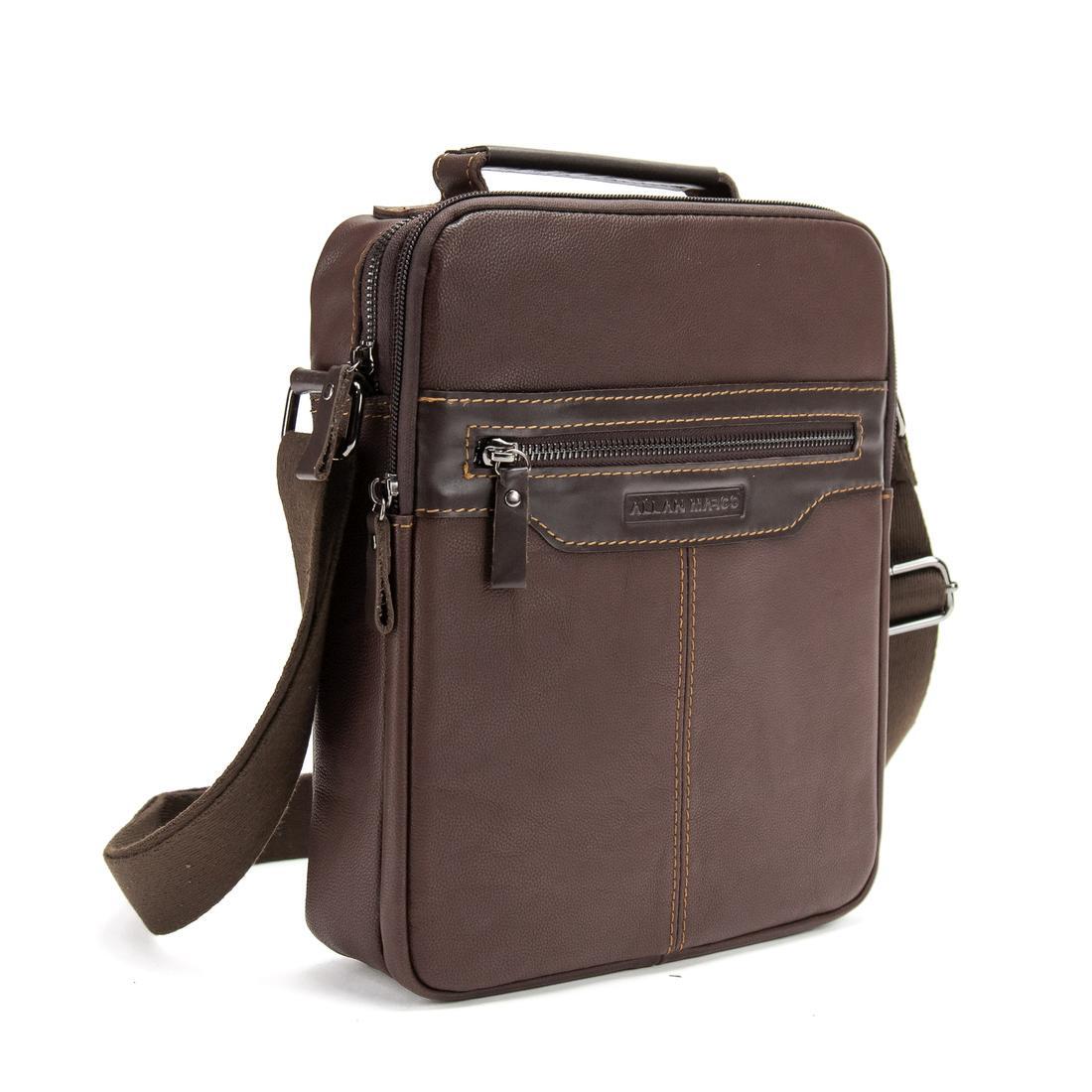 Мужская сумка через плечо Royal Bag RR-4083-2DB из натуральной кожи Темно-коричневый (7588)