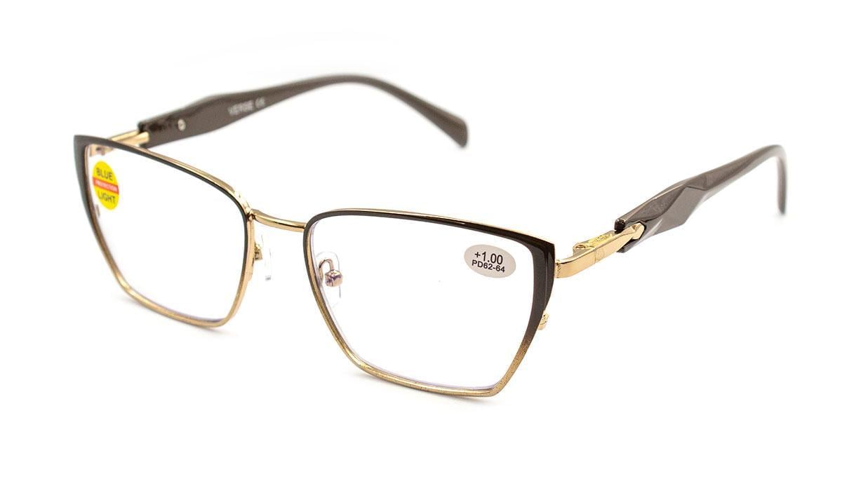 Окуляри для зору в металевій оправі Verse 25013-C2 Blueblocker +5,50