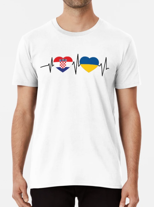 Футболка чоловіча патріотична Stedman з принтом Ukraine Croatia М Білий (УКР393-8)