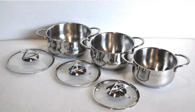 Набір каструль OMS з нержавіючої сталі 6 предметів (1032-S) - фото 10