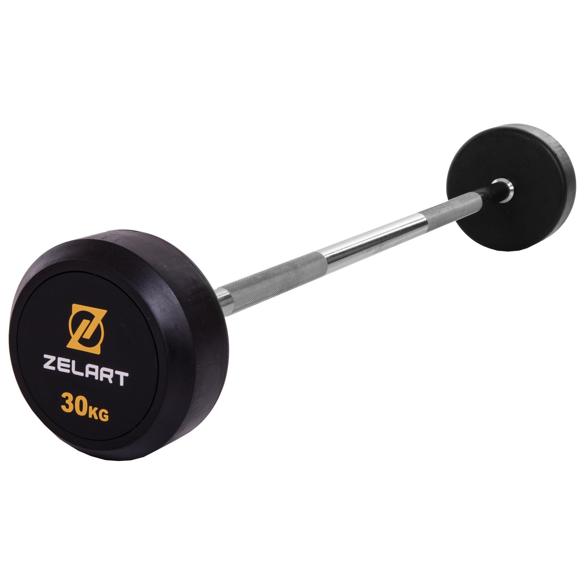 Штанга Zelart Rubber Coated Barbell фіксована пряма гумова TA-2685-30 довжина 95 см 30 кг (DR002603)