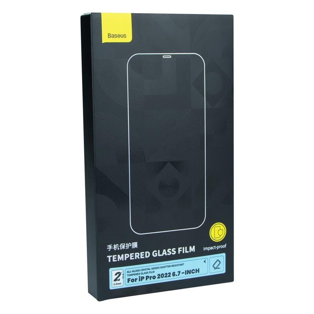 Захисне скло для Apple iPhone 14 Max 14 Plus антиударне без рамки 2 штуки скла Baseus SGBL063302