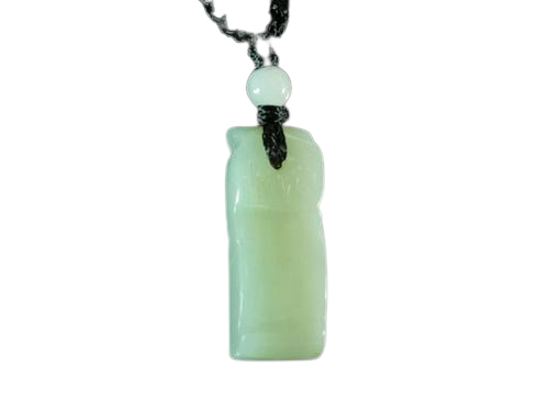 Амулет із каменю нефрит Жезл Жуї 2,5x1,0x0,3 см (t07804)