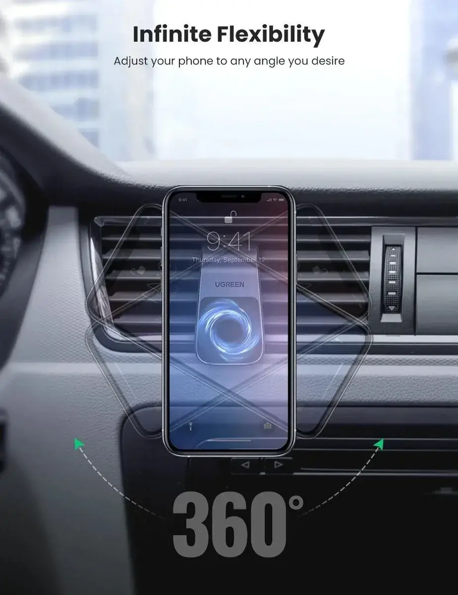 Автодержатель для телефона UGREEN LP290 Waterfall Magnetic Phone Holder (UGR-80712B) - фото 7