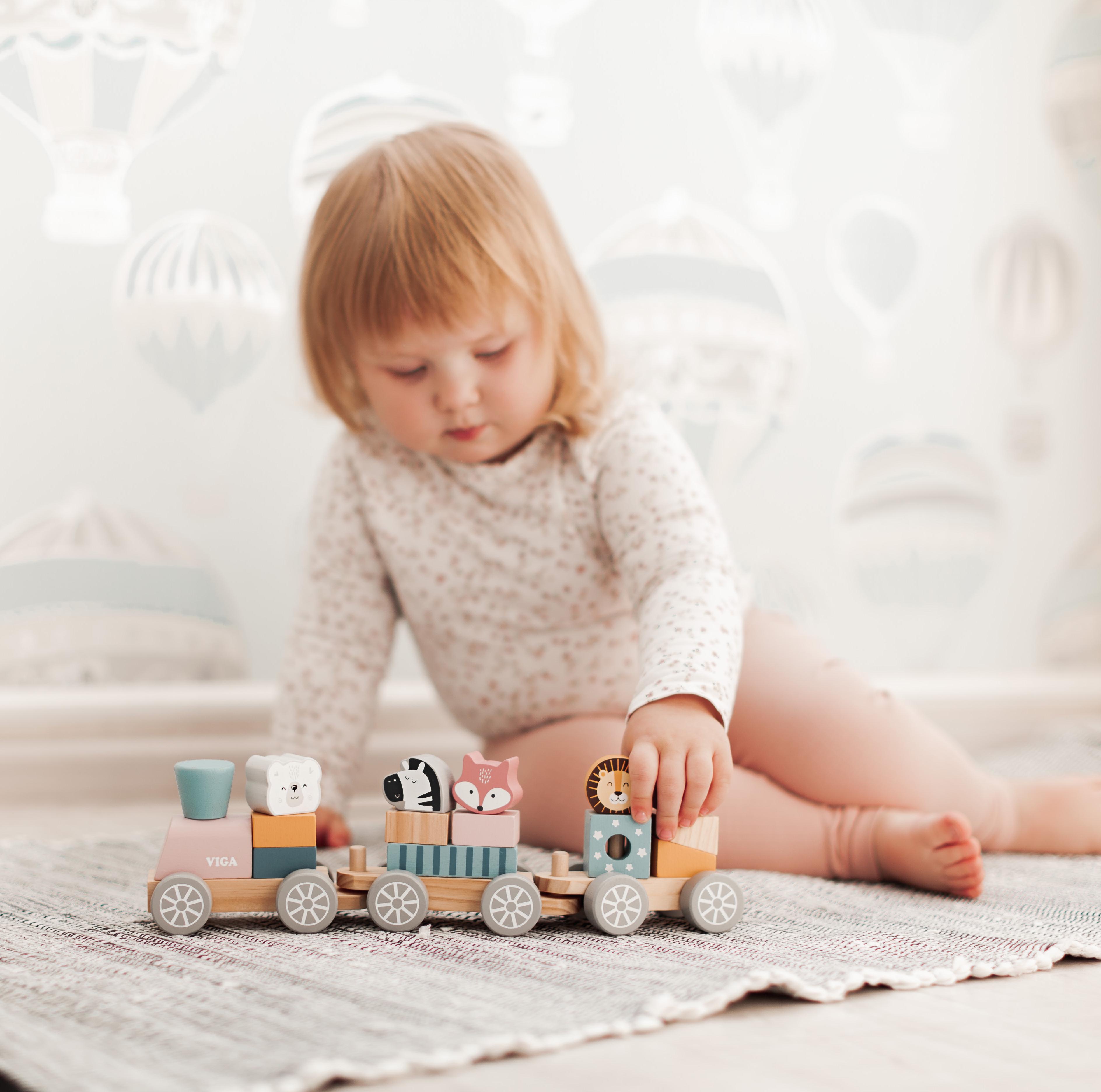 Дерев'яний поїзд Viga Toys PolarB Звірята (44015) - фото 3 Дерев'яний поїзд Viga Toys PolarB Звірята (44015) - фото 3