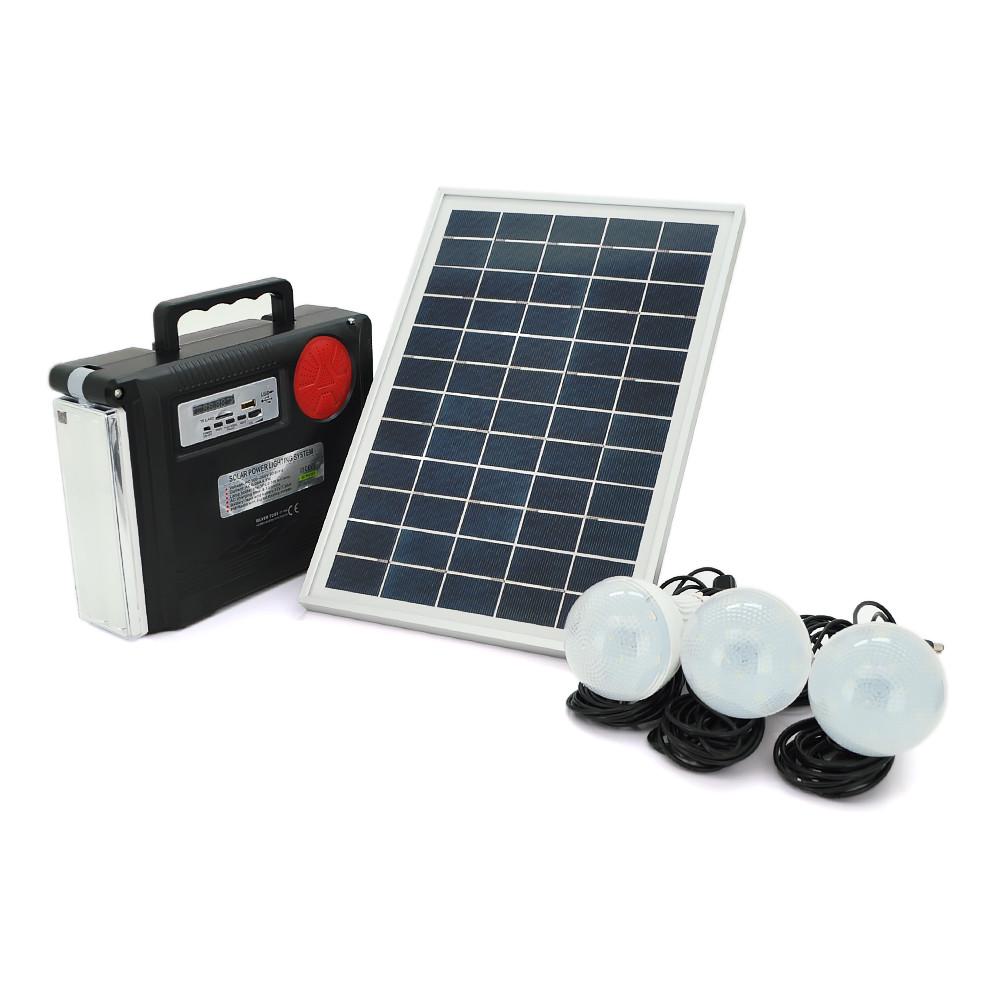 Переносной фонарь Silver Tools ST-1980 Solar 2 режима 3 лампочки 3W USB-выход Black (DR011463)