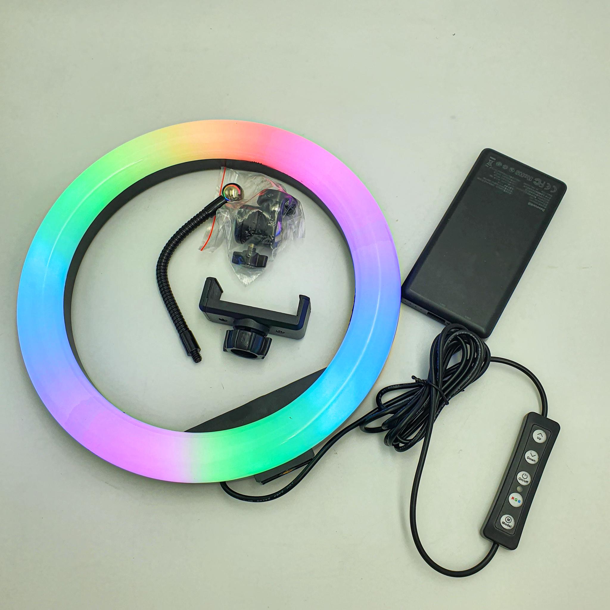 Кольцевая LED лампа с пультом 36см RGB 8 цветов кольцевой свет RING LIGHT MJ36 - фото 5