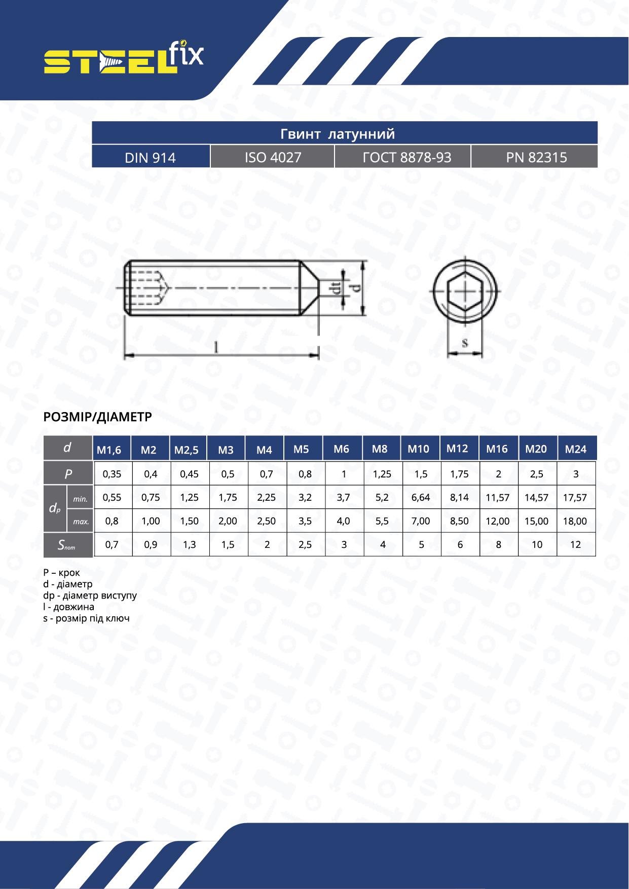 Винт Steelfix М16х30 DIN914 12,9 К 2 шт. (117991) - фото 2