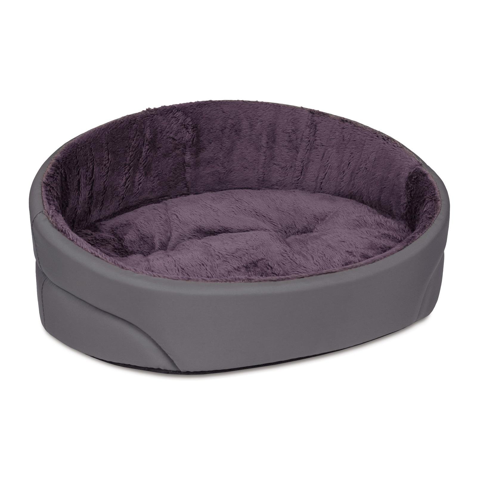 Лежак для животных Природа Pet Fashion Lux с бортиками 86x62x27 см Бордовый/Серый (PR241780)