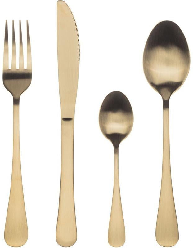 Набор столовых приборов Bergner Munich на 6 персон 24 пр. Золотой матовый (BG-5139-CH)