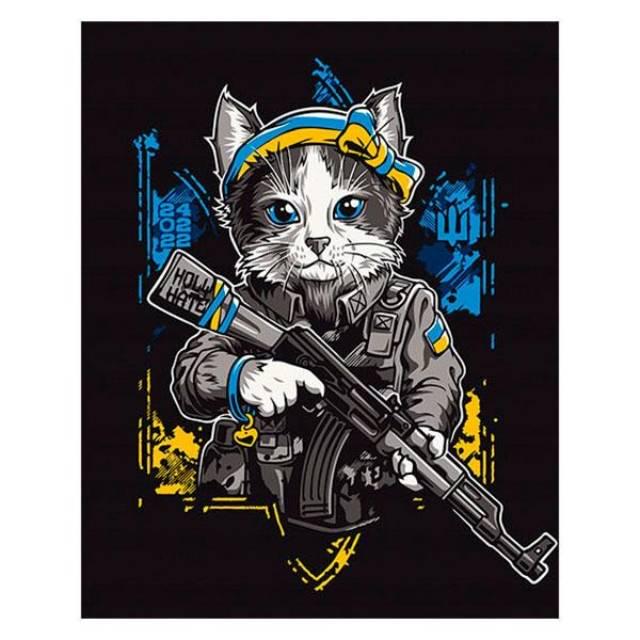 Картина по номерам Патриотический Кот с красками и кистями 40х50 см Multicolor (2035569375)