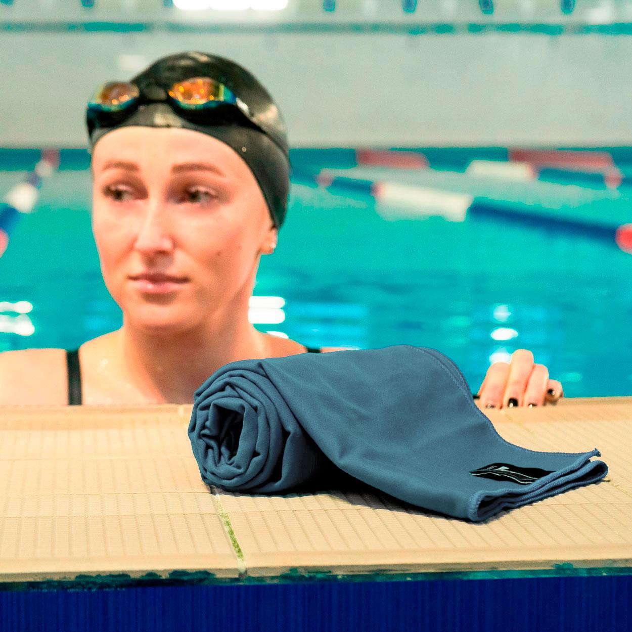 Рушник з мікрофібри спортивний з чохлом Love You 70х140 Димчасто-синій (60173) - фото 2