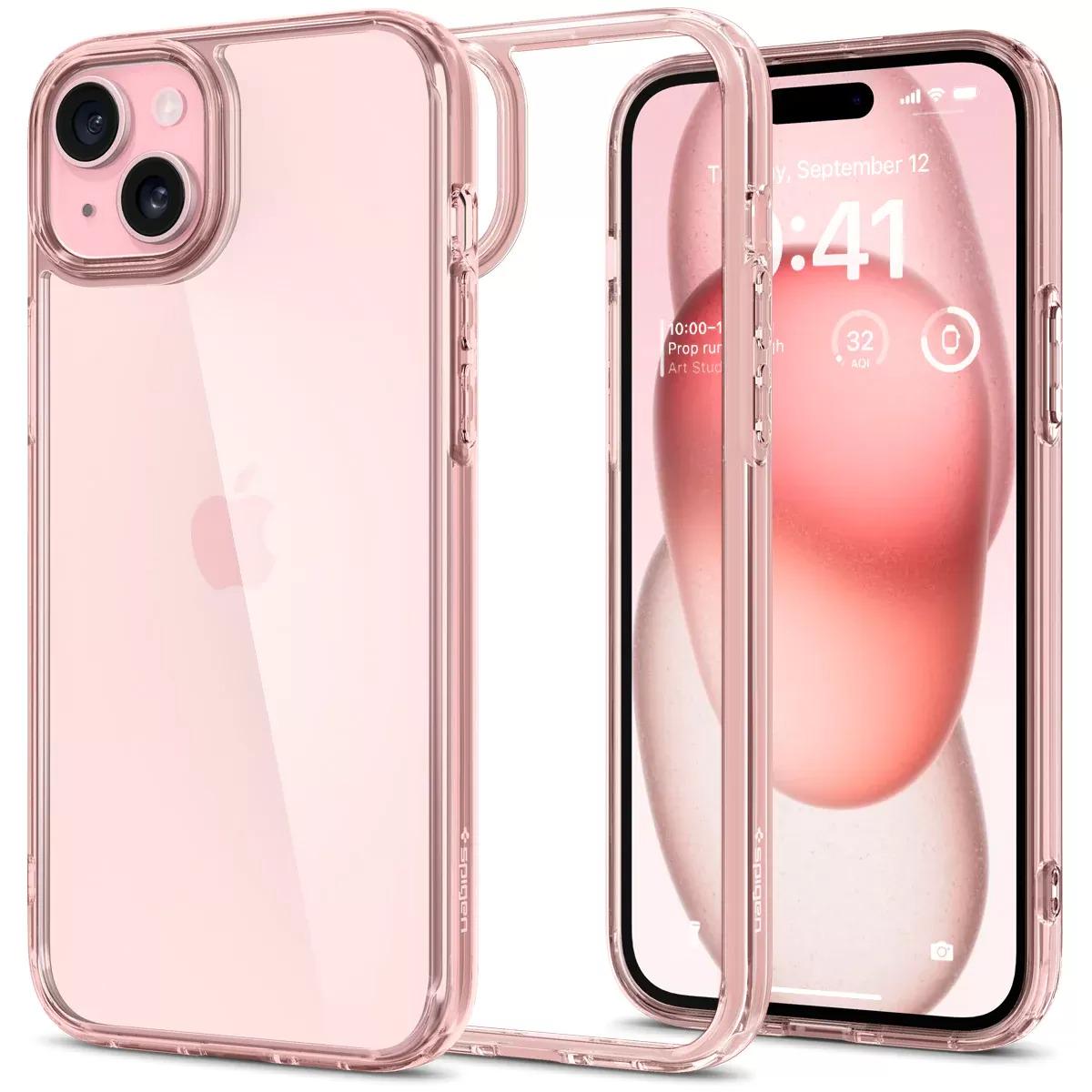 Чехол Spigen Ultra Hybrid для Iphone 15 6,1" Rose Crystal ACS06795