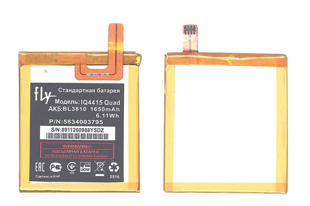 Аккумулятор для смартфона Fly BL3810 IQ4415 Quad ERA Style 3 3,7V 1650 mAh 6,11 Wh White