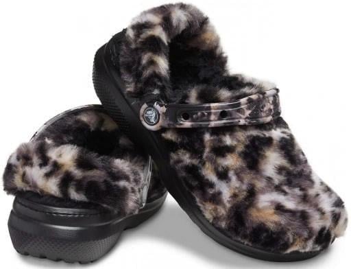 Сабо чоловічі Crocs Classic Fur Sure Bleach Dye р. 45-46 Чорний (16357)