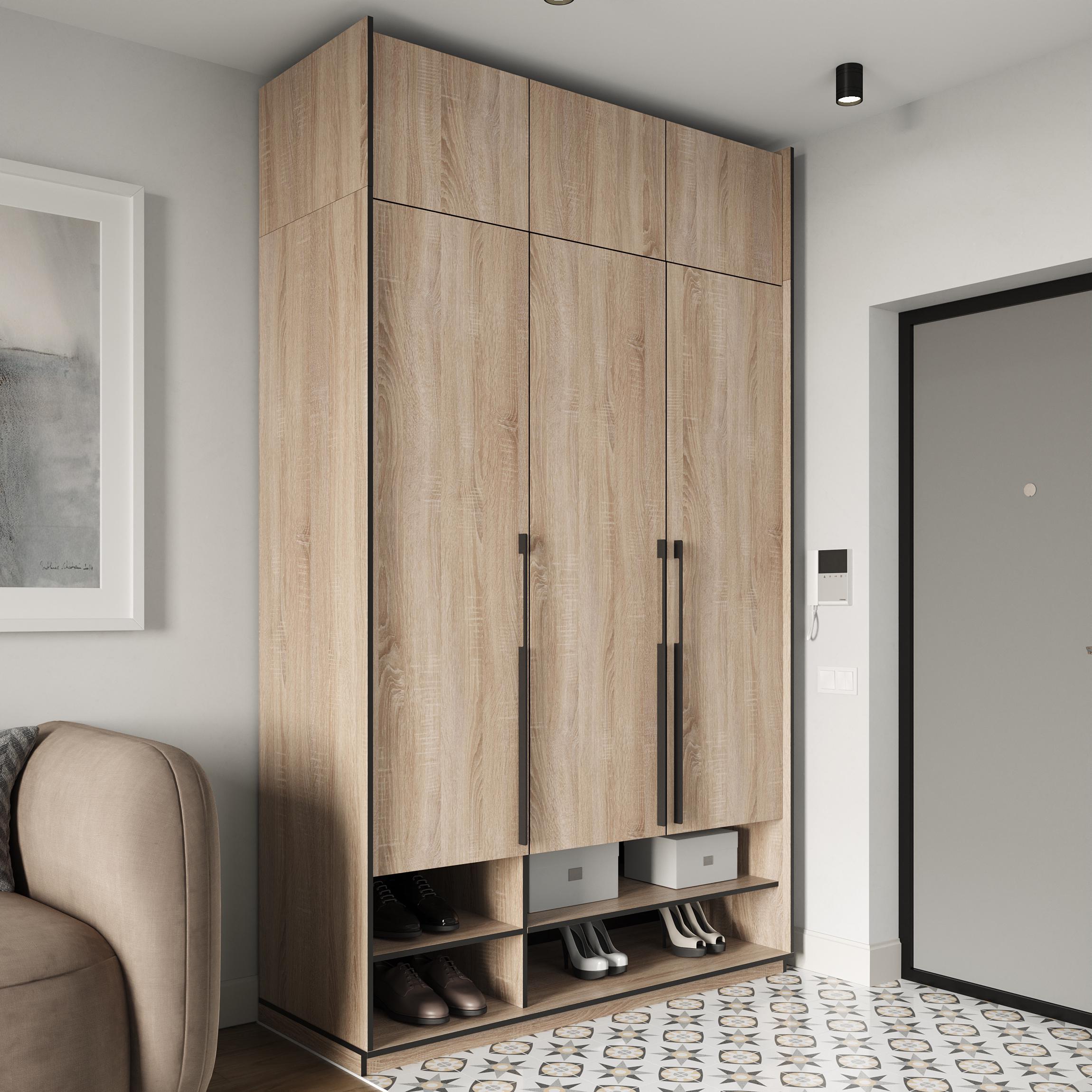 Шафа в передпокій розпашна тридверна з антресолью 1485х2500х570 мм Дуб сонома (mr-5a-sn)